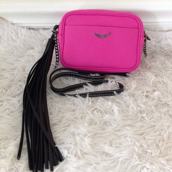 Zadig & Voltaire X-Small Boxy Initials Shoulder Bag Buttery Leather Barbiecore - Picture 6 of 11